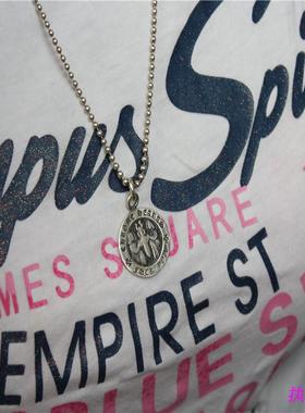 纯银宝剑圆形情侣吊坠权志龙同款