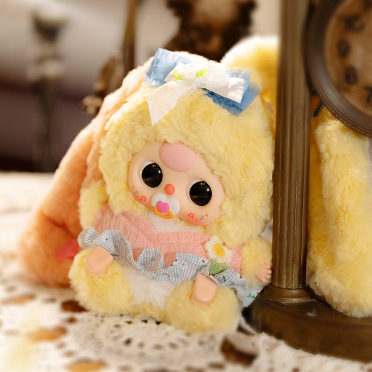 正版baby three娃三岁莉莉兔小镇4代毛绒盲盒潮玩公仔摆件挂件