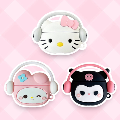 适用oppo enco free3保护套oppoencoair4pro库洛米air2i美乐蒂oppoencofree2i无线蓝牙耳机壳air3i硅胶