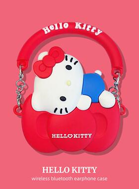 适用xiaomi小米redmi红米buds6pro保护套redmibuds5pro青春版xiaomibuds5无线蓝牙耳机壳红色蝴蝶结kitty猫