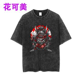 高街中性NARUTO火影忍者鸣人鼬佩恩长门复古纯棉做旧水洗短袖T恤