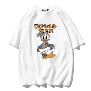 纯棉短袖 祺唐老鸭联名新款 男士 ins夏季 百搭T恤男女米老鼠儿童短袖
