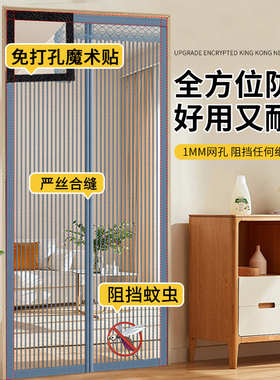 防蚊门帘夏季家用魔术贴磁性纱门纱窗免打孔自吸磁铁隔断2025新款