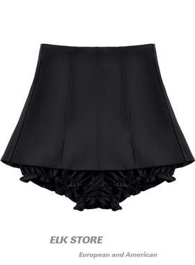 美式高街小众设计感高腰花苞裙裤夏季黑色小个子a字包臀裙半身裙