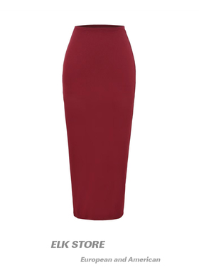 ELK STORE欧美风辣妹基础紧身弹力半身裙长裙显瘦性感包臀裙子女