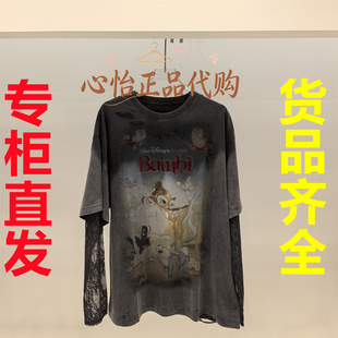 国内代购UOOYAA/乌丫2026冬季小鹿斑比假两件T恤UY26432T199093