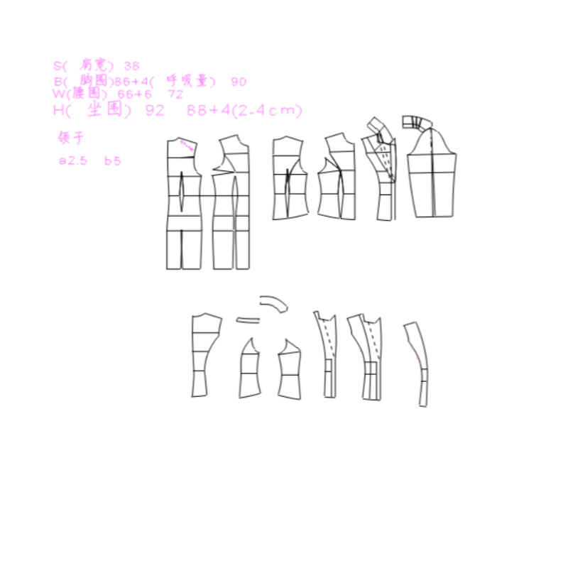 et服装打版/婚纱礼服CAD服装打版/婚纱礼服制版/服装结构图代画