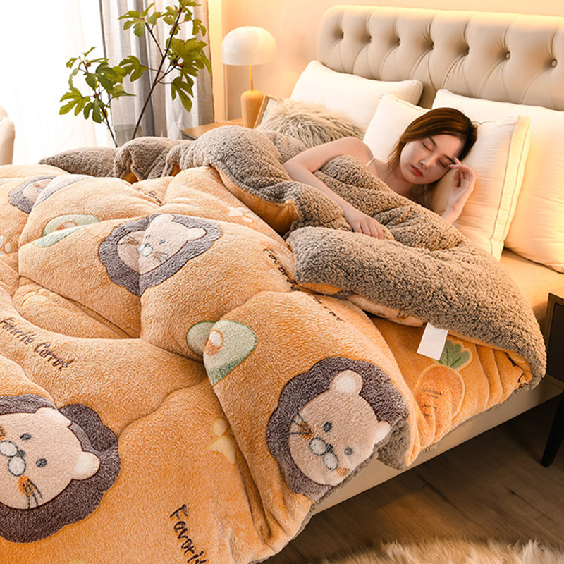 卡通三层加厚珊瑚法兰绒毛毯保暖冬季被子羊羔绒卧室床上用盖毯子,床上用品,休闲毯/毛毯/绒毯,淘宝优惠券,粉丝福利购,淘宝优惠卷