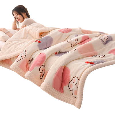 三层加厚毛毯冬季盖毯子3秒速暖