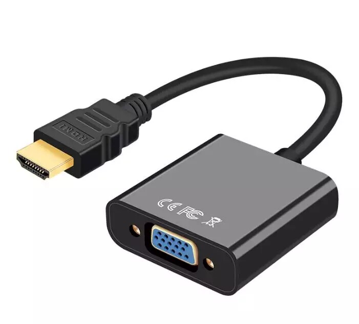 HDMI转VGA转换器带音频高清转vga接口头视频线电脑盒子投影仪包邮