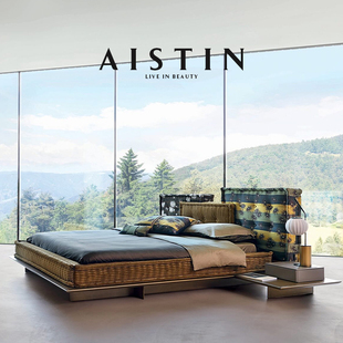 床 bobois主卧双人床1.8米罗奇堡多巴胺意式 MAH JONG麻将床roche