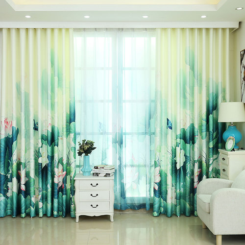 客厅佛堂落地装修禅意窗帘