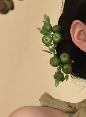 中式新娘复古甜美苹果发簪发钗