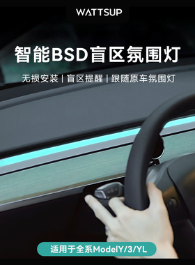适用特斯拉model3/Y/YL中控氛围灯仪表台多彩气氛灯智能盲区检测