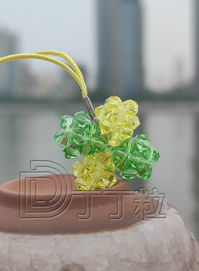 纯手工串珠成品水晶四叶草吊坠