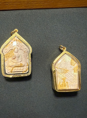 泰国佛牌 昭坤天 坤平吊坠 项链 镀金外壳