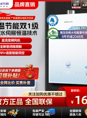 万和双一级恒温变频水伺服节能家用天然气燃气热水器星光16M6PRO