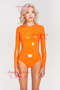 乳胶衣 女 乳胶泳衣 肩开拉链 丁字乳胶紧身衣 欧美流行