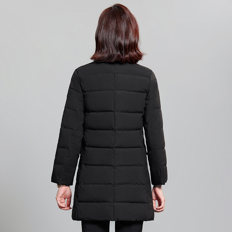 羽绒棉服女秋冬修身工装制服外套