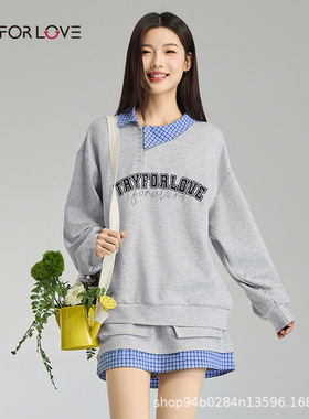 Tryforlove情侣装休闲卫衣连衣裙外套女2025春秋新款一衣一裙秋装