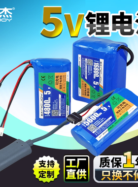 耐杰5V锂电池可充电小型大容量升压模块DC电池包充电器type c输出