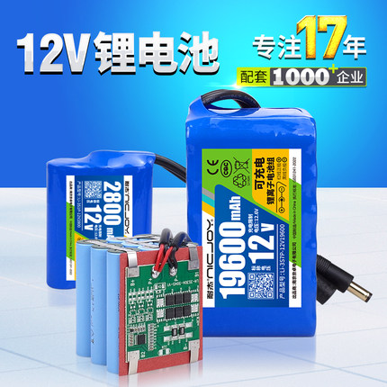 耐杰12V锂电池 大容量移动电源伏充电户外电瓶三元喷雾器小体积组