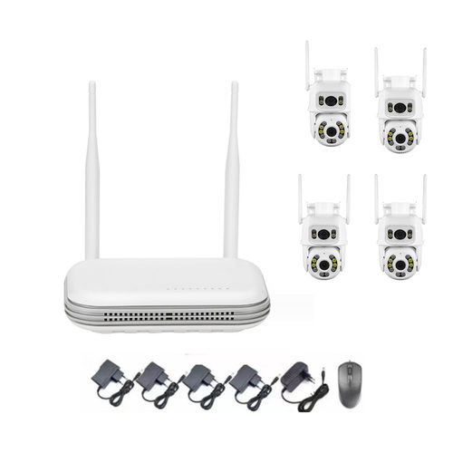 6MP wifi 摄像头 4路套装kit  icsee超级看看双镜头网络摄像头app
