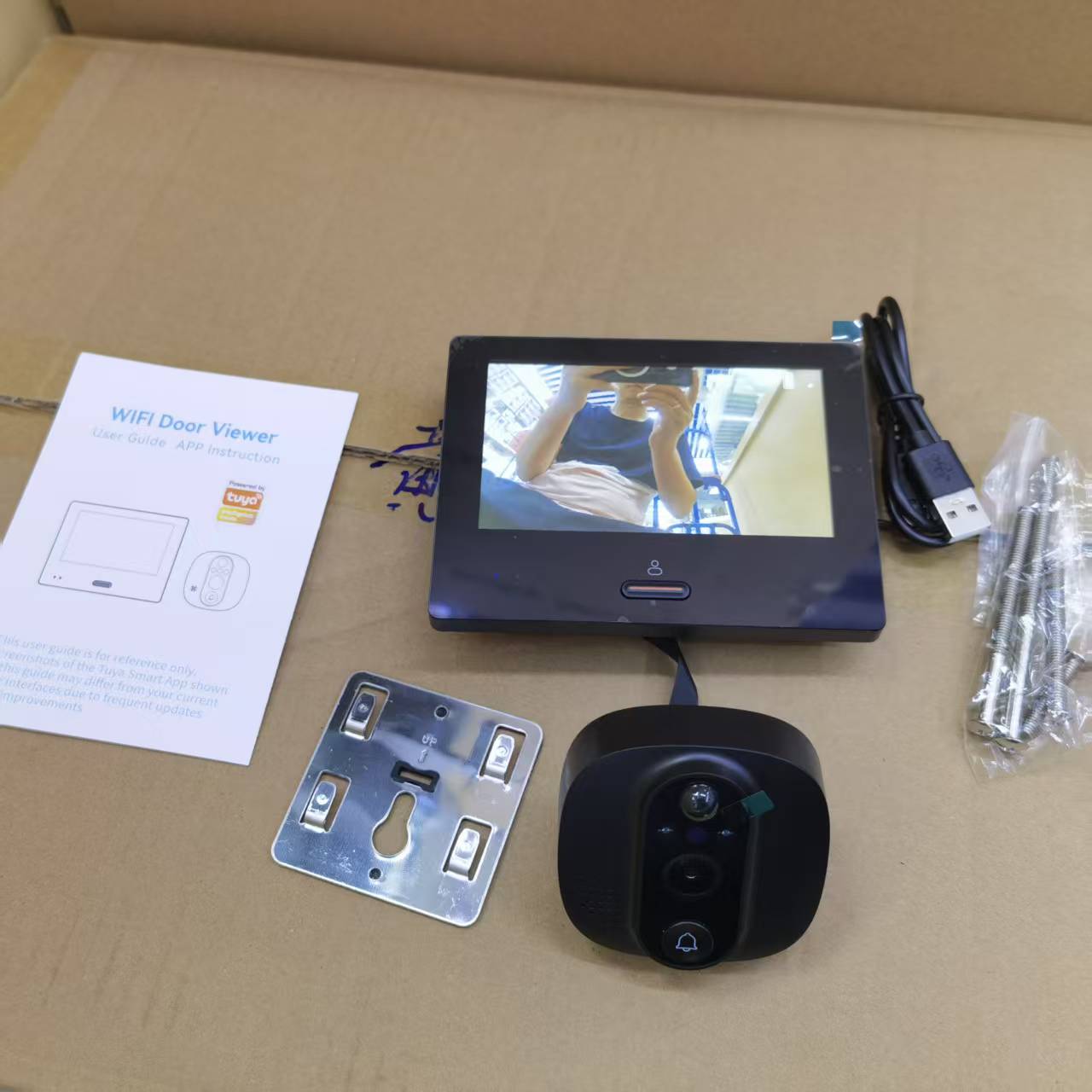 跨境tuya涂鸦门铃带屏doorbell摄像头网络摄像机wifi camera