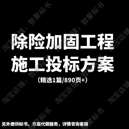 除险加固工程项目施工组织设计技术投标书文件范本模板方案