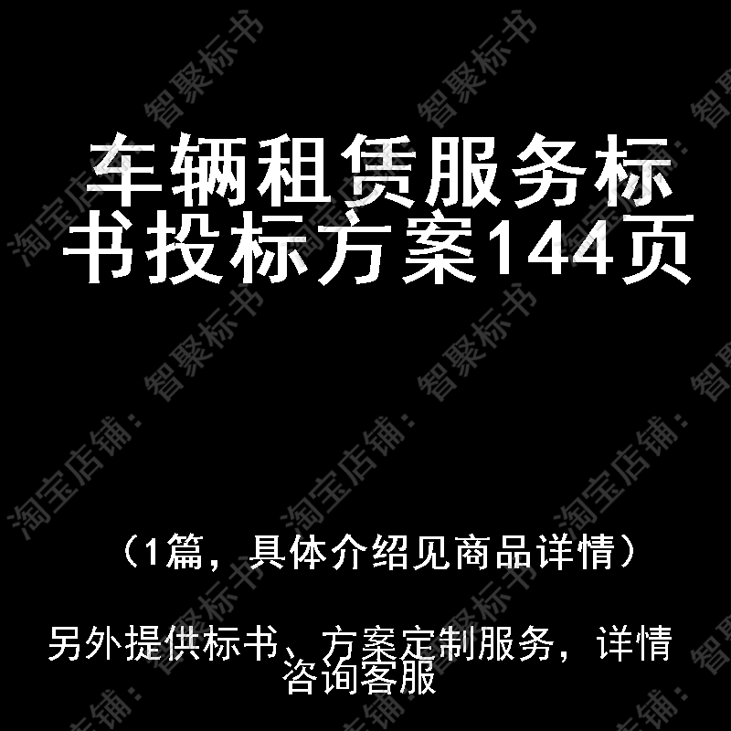 车辆租赁服务标书技术投标书文件方案制作范本模板