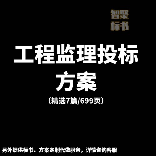 房建、市政、道路工程监理投标书文件范本模板技术服务方案代制作