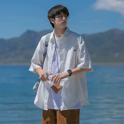 BDLSCityBoy浅蓝色日系长袖衬衫