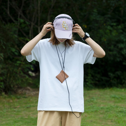 日系复古简约纯色短袖T恤男夏季原宿风休闲少年感半袖打底衫上衣