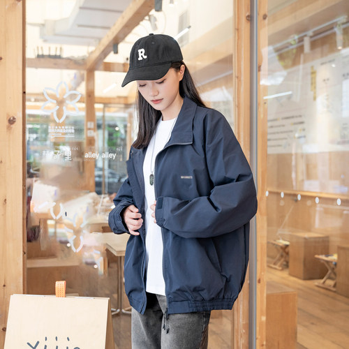 日系cityboy字母刺绣立领夹克