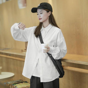 日系cityboy长袖衬衫秋季新款青春休闲少年感衬衣男女款宽松外套