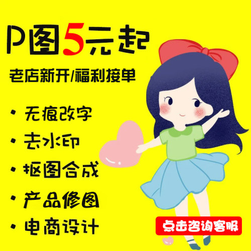 ps修图P图去水印抠图改字白底图主图海报详情页设计PDF无痕修改