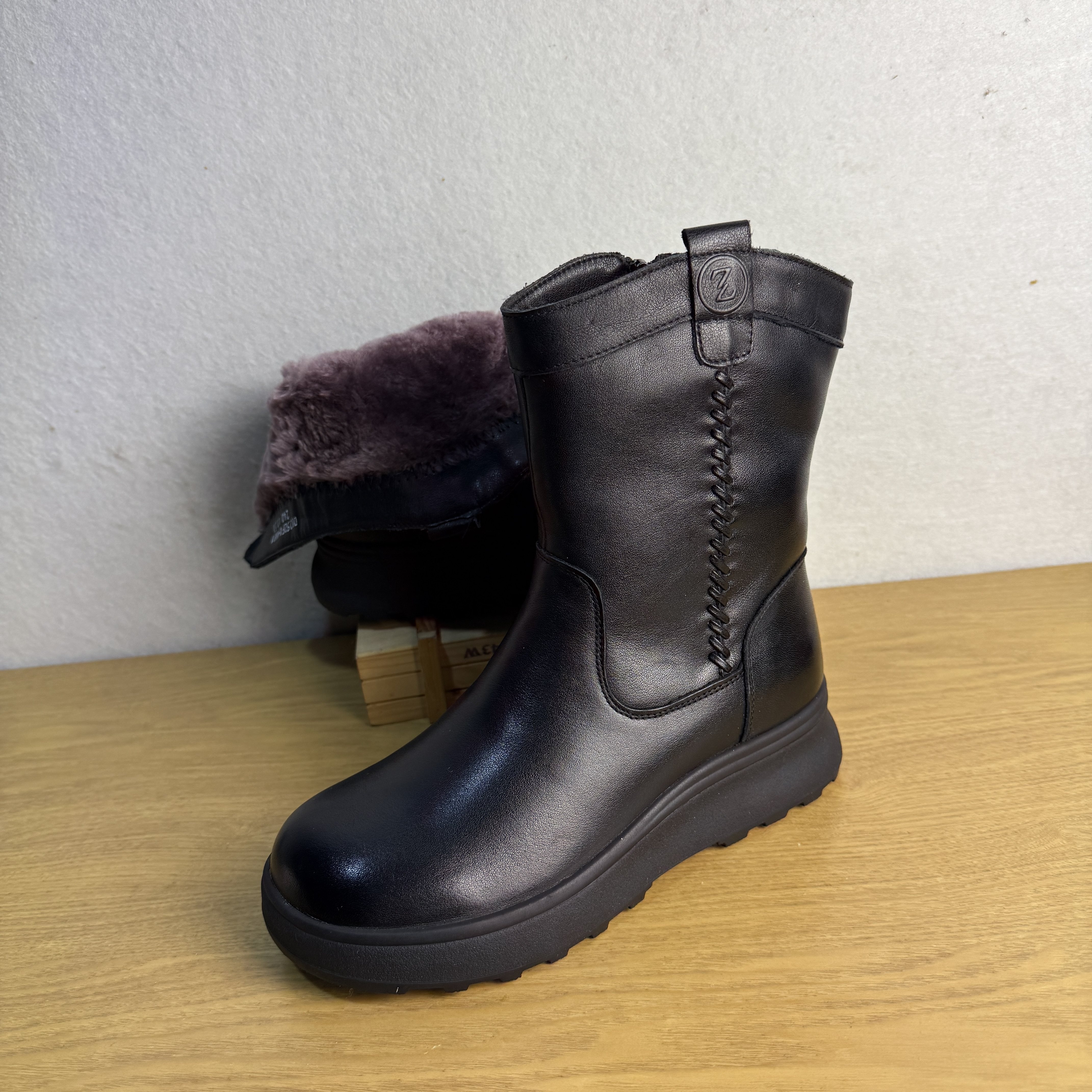 外贸皮毛一体真皮软底防寒雪地靴女2025冬季新款加绒保暖中筒靴子,女鞋,时尚雪地靴,淘宝优惠券,粉丝福利购,淘宝优惠卷