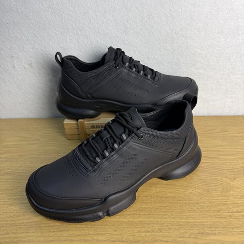 外贸头层牛皮厚底轻盈减震运动休闲鞋商场同款户外系带防滑健步鞋