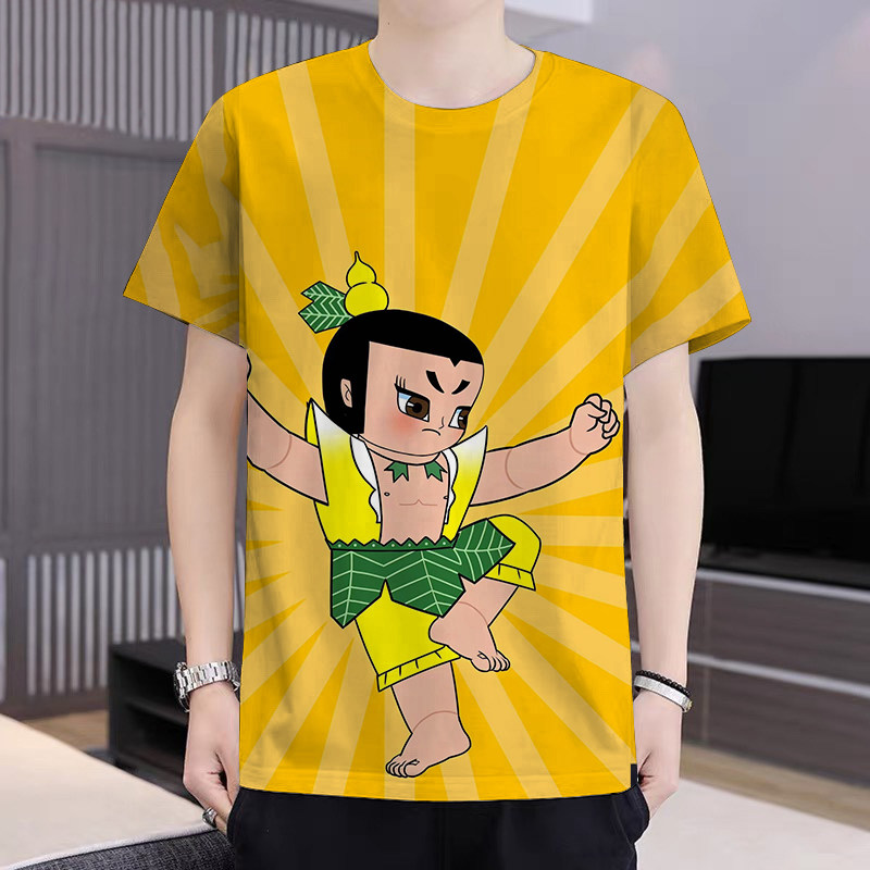 夏季葫芦娃3D印花短袖情侣T恤