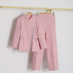 高端整形美容院工作服秋冬季粉色女长袖皮肤管理员母婴护理制服女