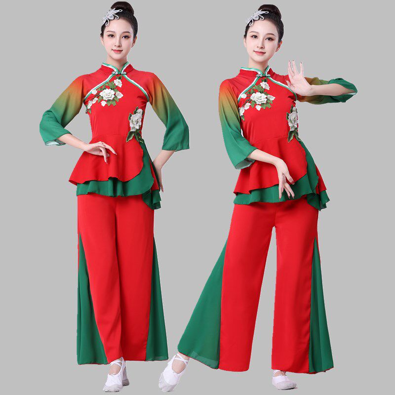 2025新款秧歌演出服装女扇子秧歌服