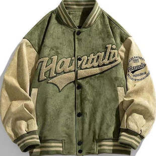 帅气棒球服外套男美式 情侣上衣服 拼接撞色设计感vintage2025新款
