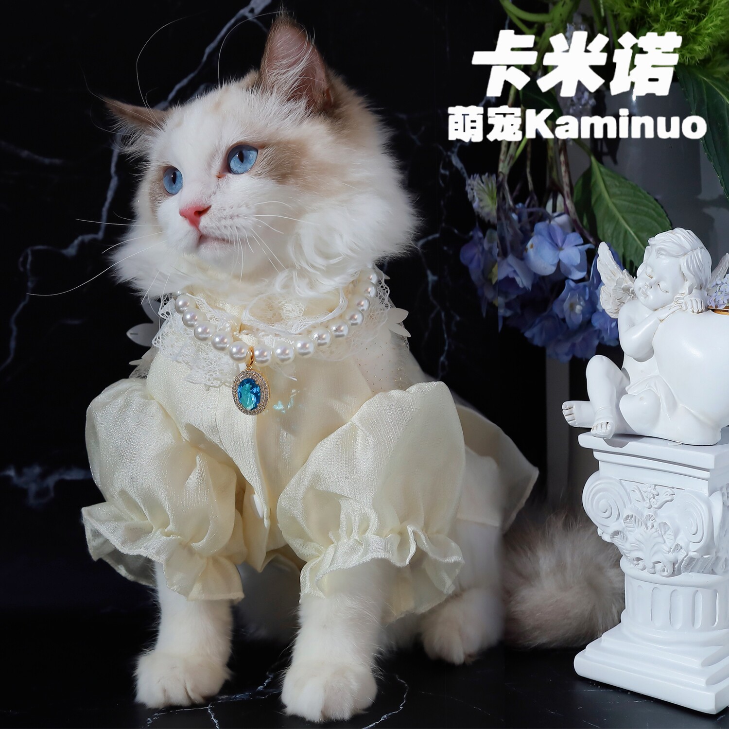 宠物猫咪衣服猫猫薄款防掉毛布偶猫高贵可爱裙子春秋夏装拍照写真