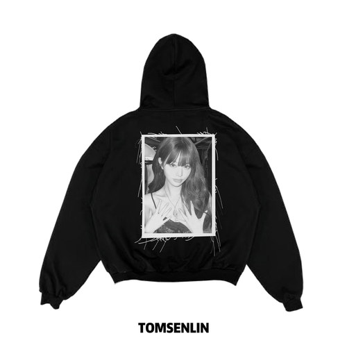 tomsenlin抽丝贴布系列-张元英장원영REMAKE贴布长短袖卫衣