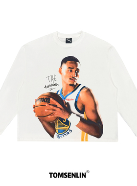 tomsenlin原创勇士队普尔Poole康丽大印花美式复古短袖