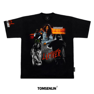 tomsenlin -SZA Kendrick Lamar 合作演唱会复古美式T恤短袖