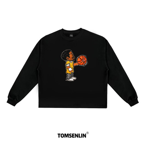 tomsenlin×插画师Gqq联名款科比罚球插画康丽印花短袖