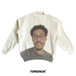 tomsenlin康丽印花直喷普尔美式 秋冬慵懒毛衣卫衣长短袖