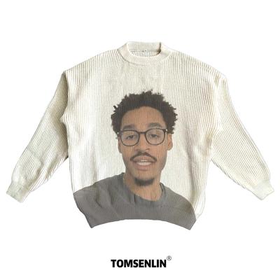 tomsenlin康丽印花直喷普尔美式秋冬慵懒毛衣卫衣长短袖