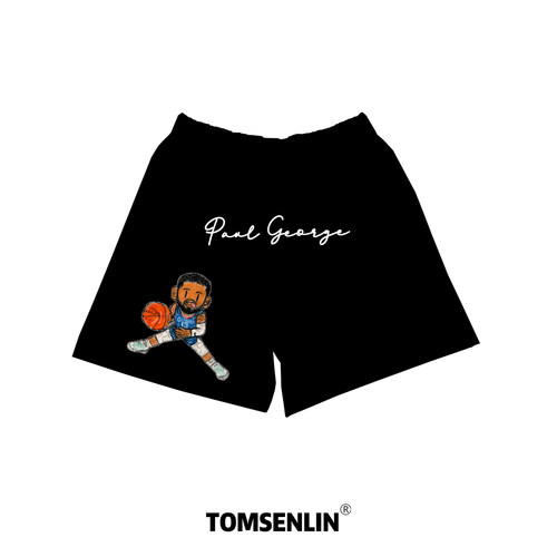 tomsenlin×Gqq联名款保罗乔治横侧步插画康丽印花短裤
